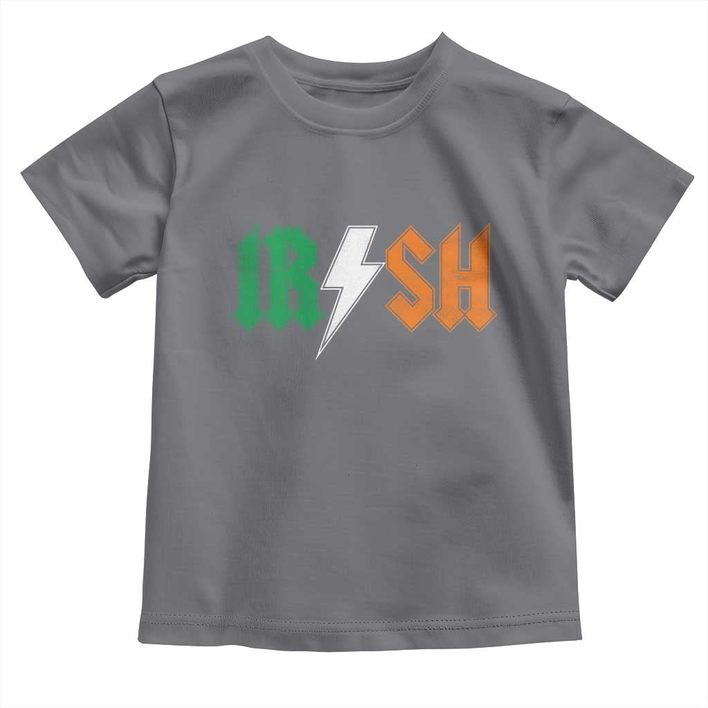 Funny Irish Rocker St Patricks Day Lightning Bolt Rock Music Lover Toddler T Shirt