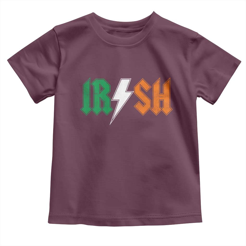 Funny Irish Rocker St Patricks Day Lightning Bolt Rock Music Lover Toddler T Shirt