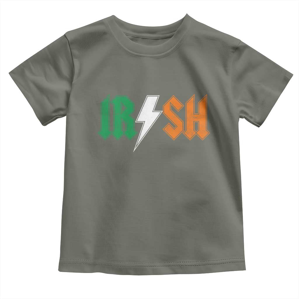 Funny Irish Rocker St Patricks Day Lightning Bolt Rock Music Lover Toddler T Shirt