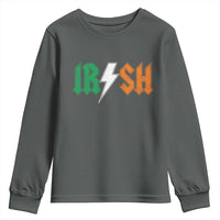 Funny Irish Rocker St Patricks Day Lightning Bolt Rock Music Lover Youth Sweatshirt