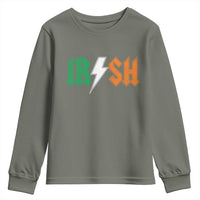 Funny Irish Rocker St Patricks Day Lightning Bolt Rock Music Lover Youth Sweatshirt