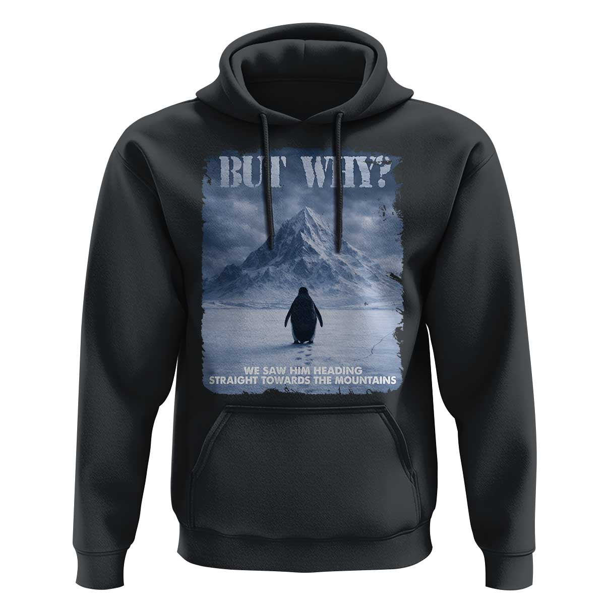 We Saw Him Heading Straight Towards The Mountain But Why Nihilist Penguin Hoodie