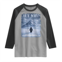 We Saw Him Heading Straight Towards The Mountain But Why Nihilist Penguin Raglan Shirt