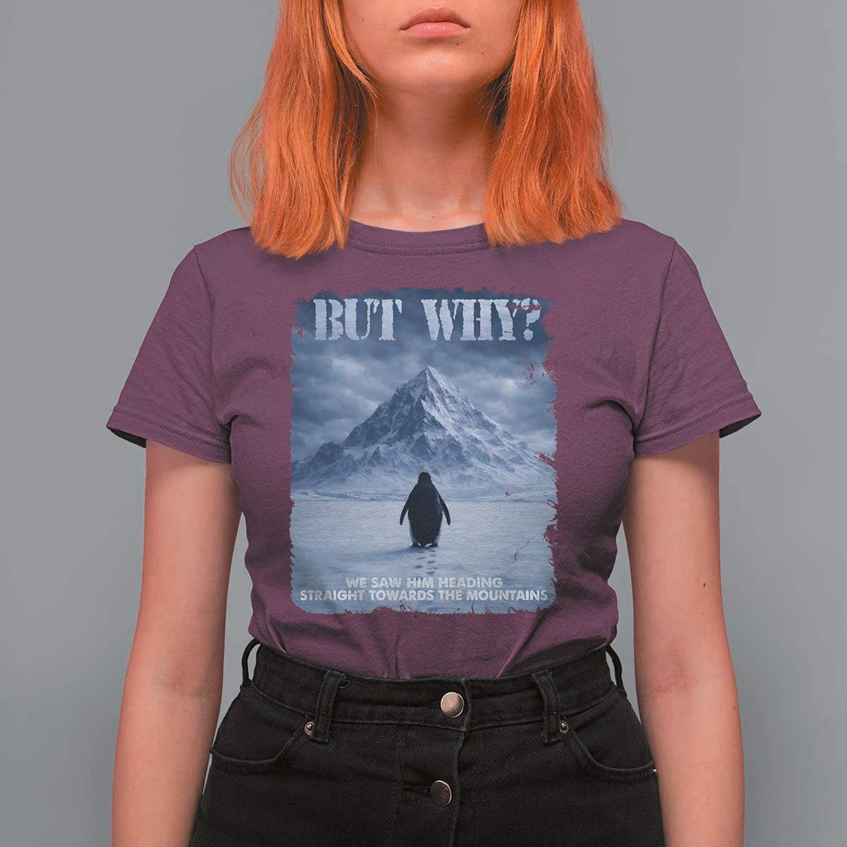 We Saw Him Heading Straight Towards The Mountain But Why Nihilist Penguin T Shirt For Women