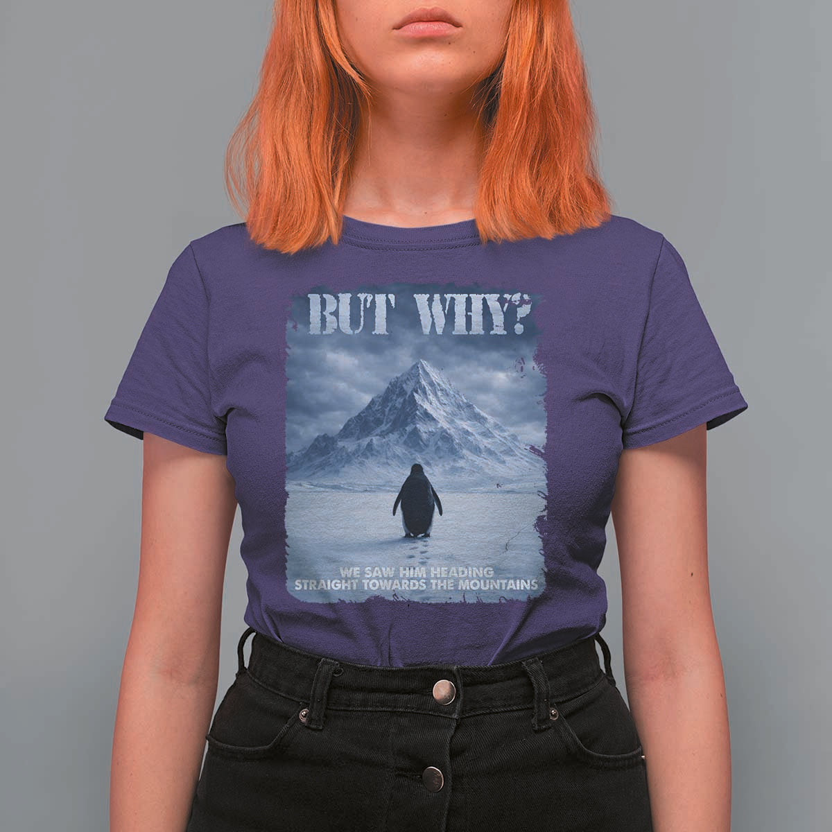 We Saw Him Heading Straight Towards The Mountain But Why Nihilist Penguin T Shirt For Women