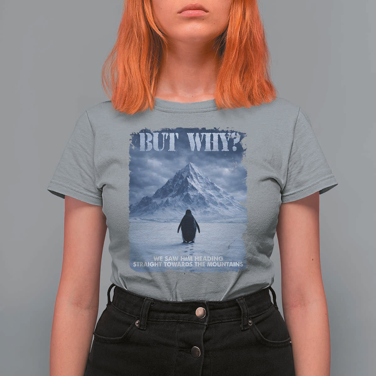 We Saw Him Heading Straight Towards The Mountain But Why Nihilist Penguin T Shirt For Women