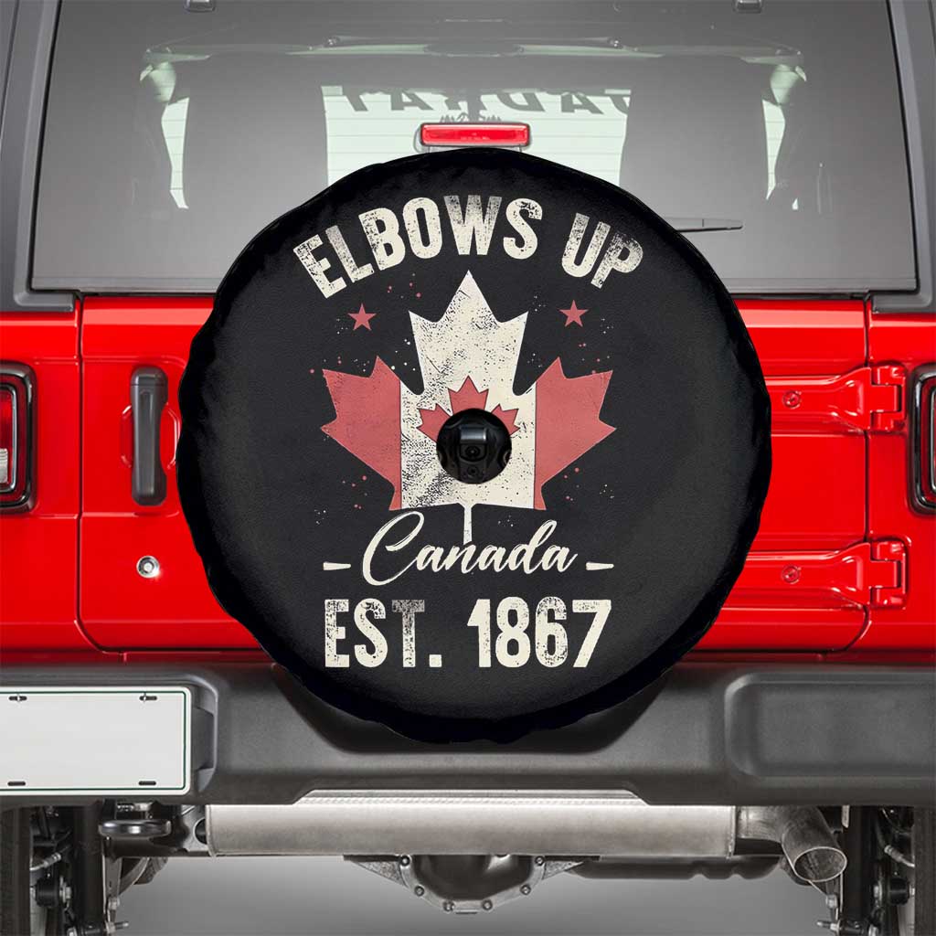 Elbows Up Canada EST 1867 Spare Tire Cover True North Strong and Free Proud Canadian Maple Leaf