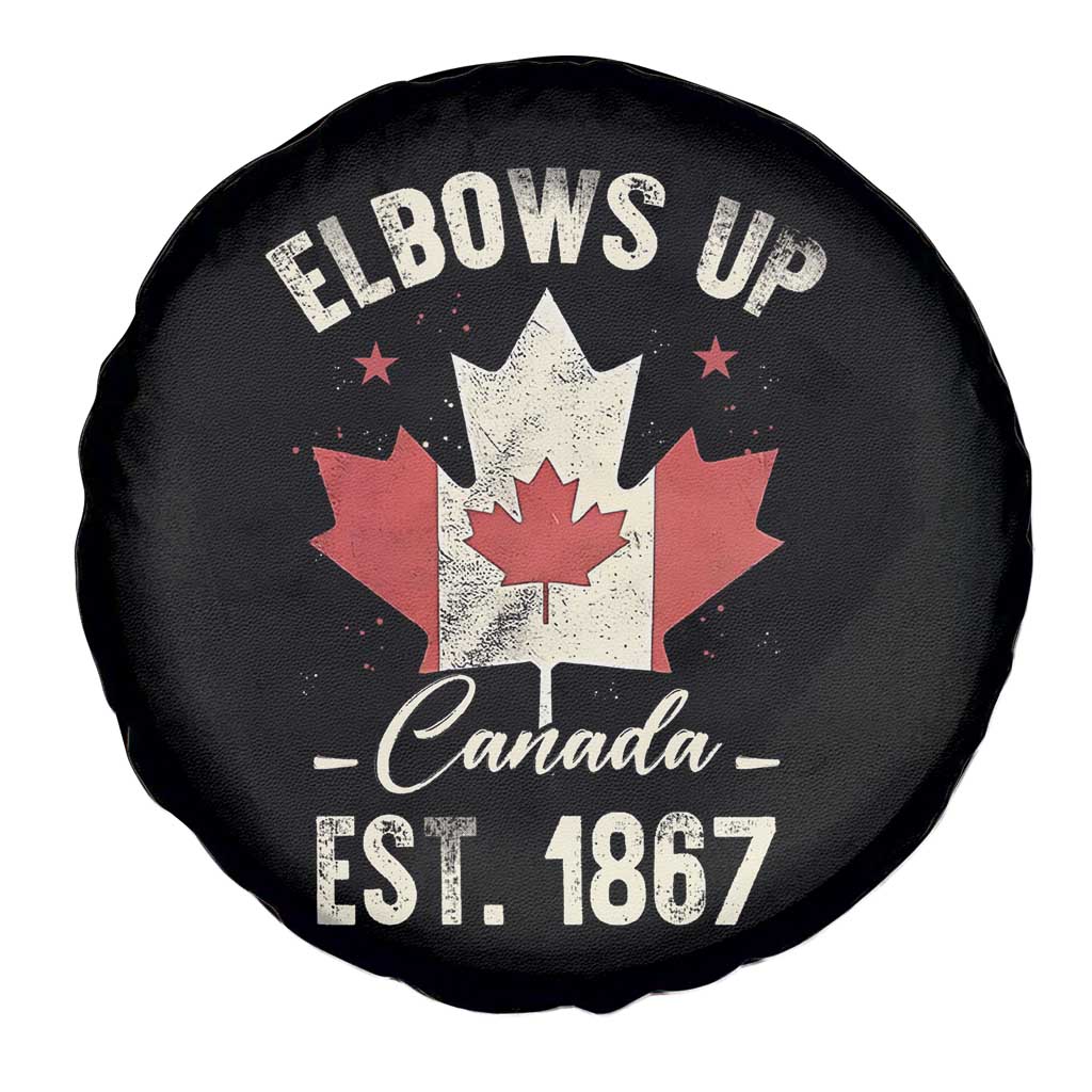 Elbows Up Canada EST 1867 Spare Tire Cover True North Strong and Free Proud Canadian Maple Leaf