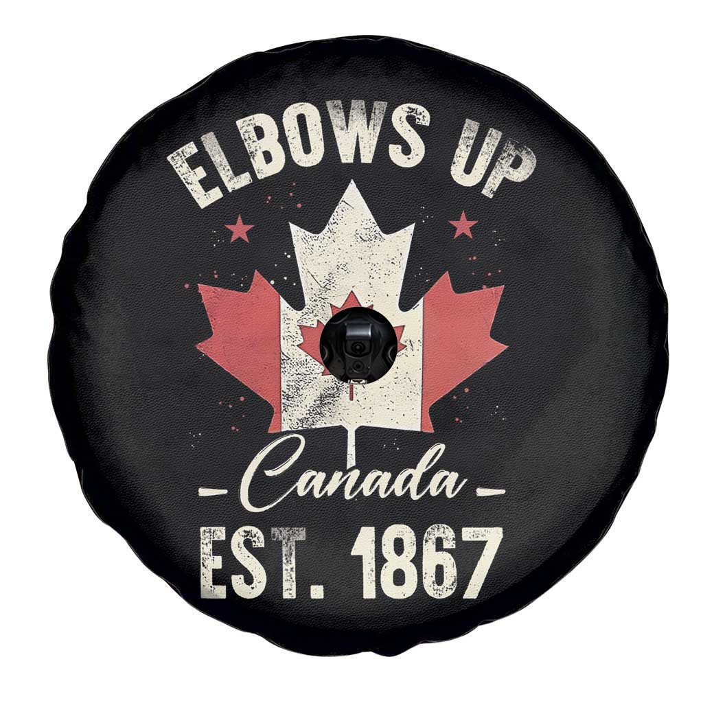 Elbows Up Canada EST 1867 Spare Tire Cover True North Strong and Free Proud Canadian Maple Leaf