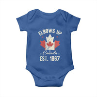 Elbows Up Canada EST 1867 Baby Onesie True North Strong and Free Proud Canadian Maple Leaf