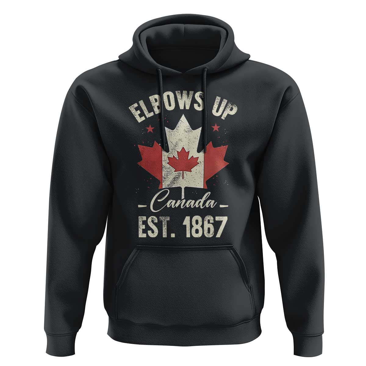 Elbows Up Canada EST 1867 Hoodie True North Strong and Free Proud Canadian Maple Leaf