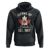 Elbows Up Canada EST 1867 Hoodie True North Strong and Free Proud Canadian Maple Leaf