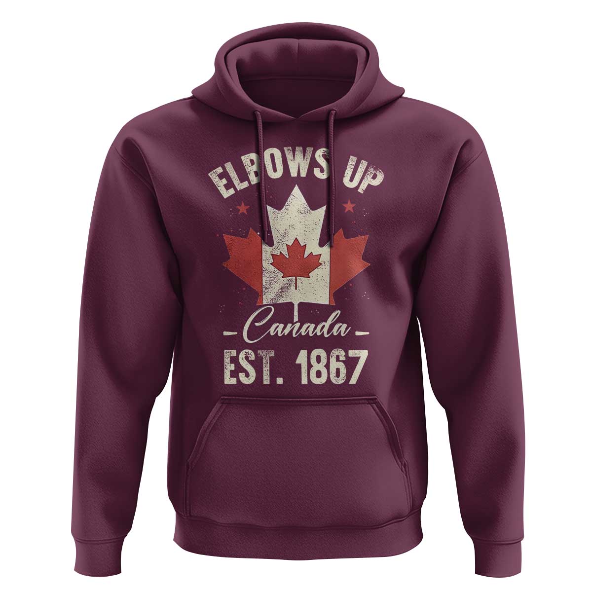 Elbows Up Canada EST 1867 Hoodie True North Strong and Free Proud Canadian Maple Leaf