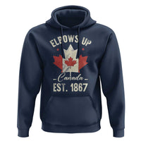Elbows Up Canada EST 1867 Hoodie True North Strong and Free Proud Canadian Maple Leaf