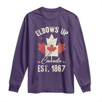 Elbows Up Canada EST 1867 Long Sleeve Shirt True North Strong and Free Proud Canadian Maple Leaf