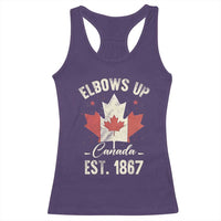 Elbows Up Canada EST 1867 Racerback Tank Top True North Strong and Free Proud Canadian Maple Leaf