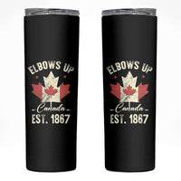Elbows Up Canada EST 1867 Skinny Tumbler True North Strong and Free Proud Canadian Maple Leaf