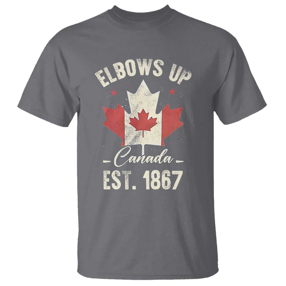 Elbows Up Canada EST 1867 T Shirt True North Strong and Free Proud Canadian Maple Leaf