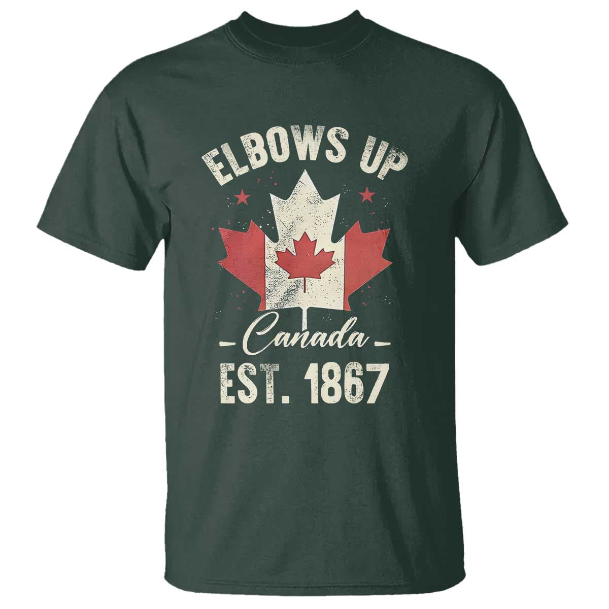 Elbows Up Canada EST 1867 T Shirt True North Strong and Free Proud Canadian Maple Leaf