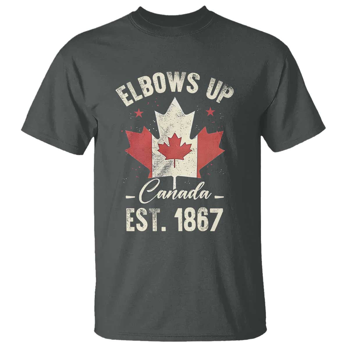 Elbows Up Canada EST 1867 T Shirt True North Strong and Free Proud Canadian Maple Leaf