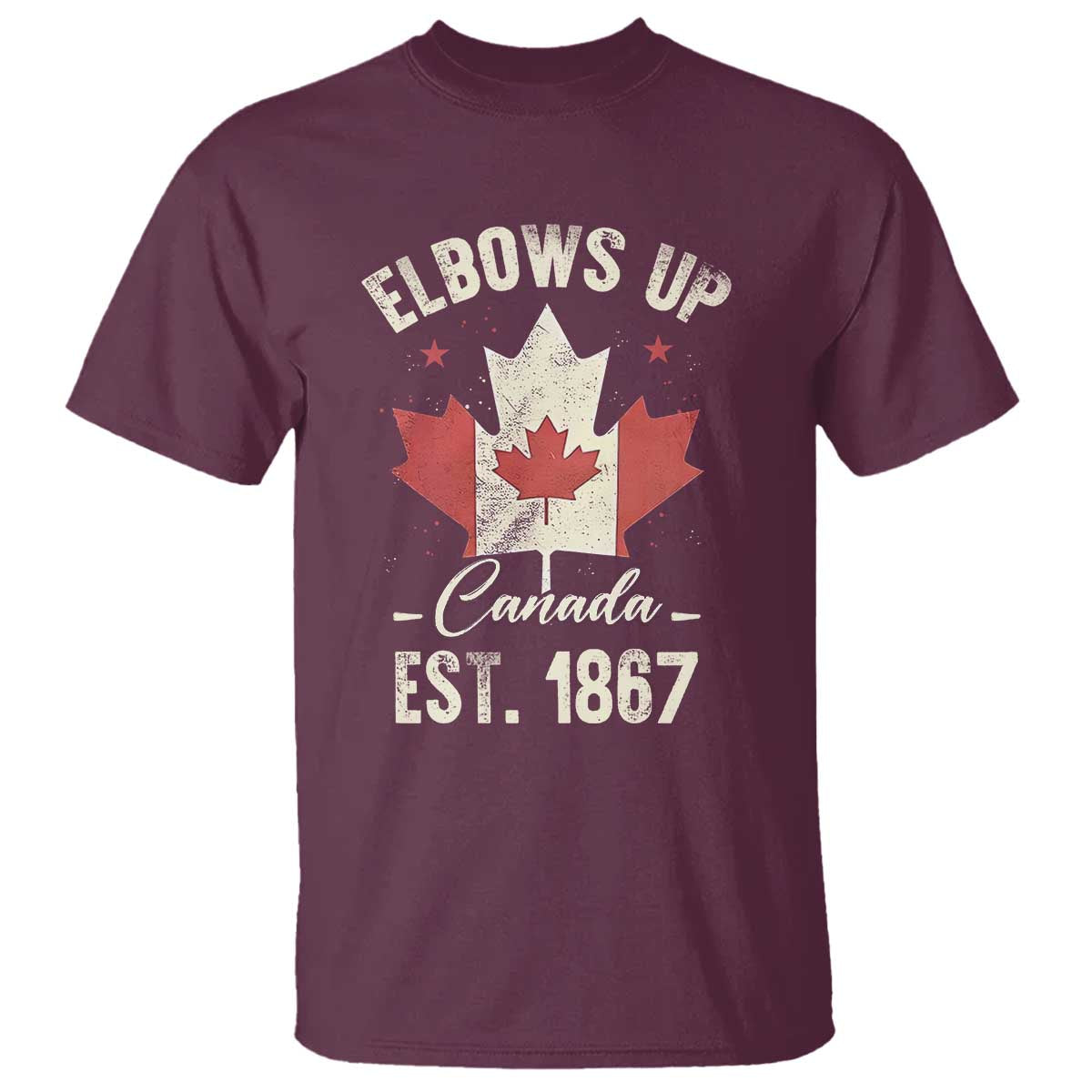 Elbows Up Canada EST 1867 T Shirt True North Strong and Free Proud Canadian Maple Leaf