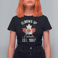 Elbows Up Canada EST 1867 T Shirt For Women True North Strong and Free Proud Canadian Maple Leaf