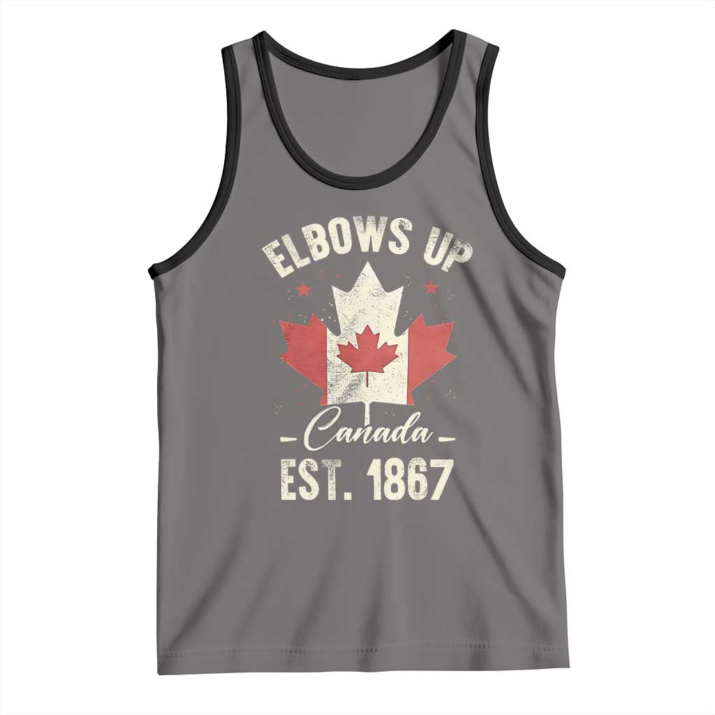 Elbows Up Canada EST 1867 Tank Top True North Strong and Free Proud Canadian Maple Leaf