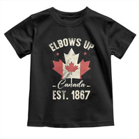 Elbows Up Canada EST 1867 Toddler T Shirt True North Strong and Free Proud Canadian Maple Leaf
