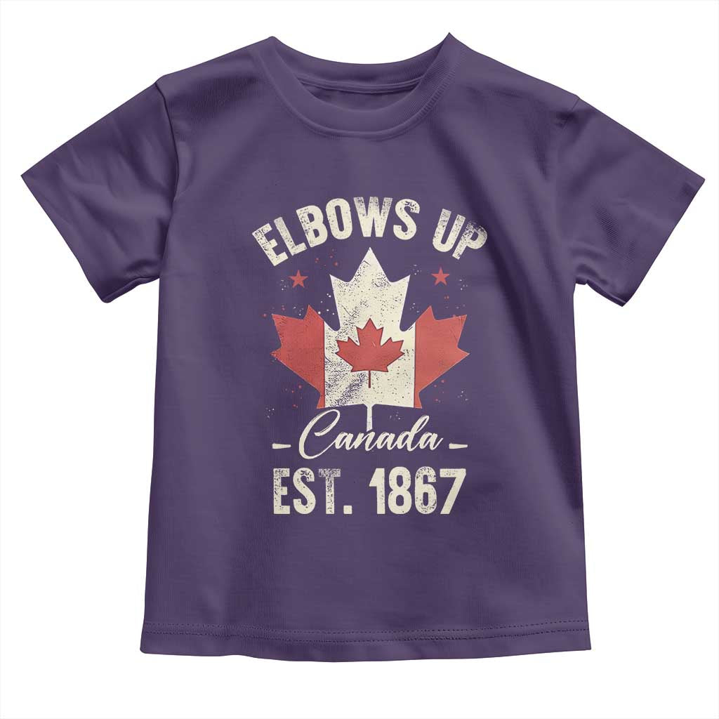 Elbows Up Canada EST 1867 Toddler T Shirt True North Strong and Free Proud Canadian Maple Leaf