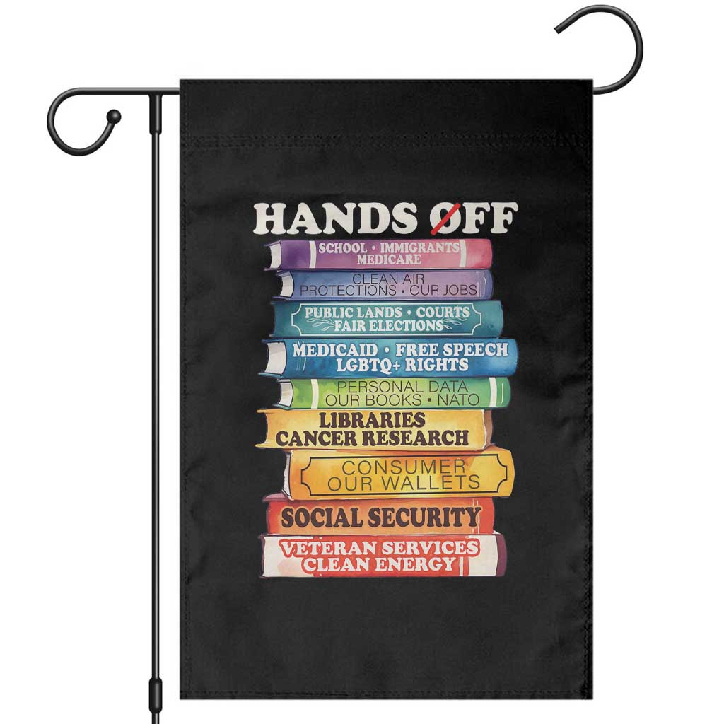 Hands Off Garden Flag Social Security And Medicare Protest Colorful Books - Wonder Print Shop