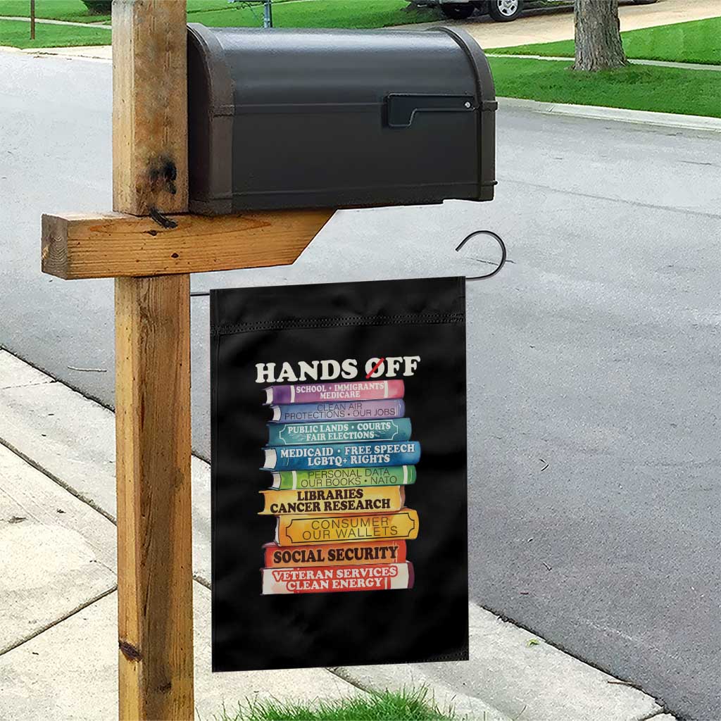 Hands Off Garden Flag Social Security And Medicare Protest Colorful Books - Wonder Print Shop
