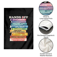 Hands Off Garden Flag Social Security And Medicare Protest Colorful Books - Wonder Print Shop