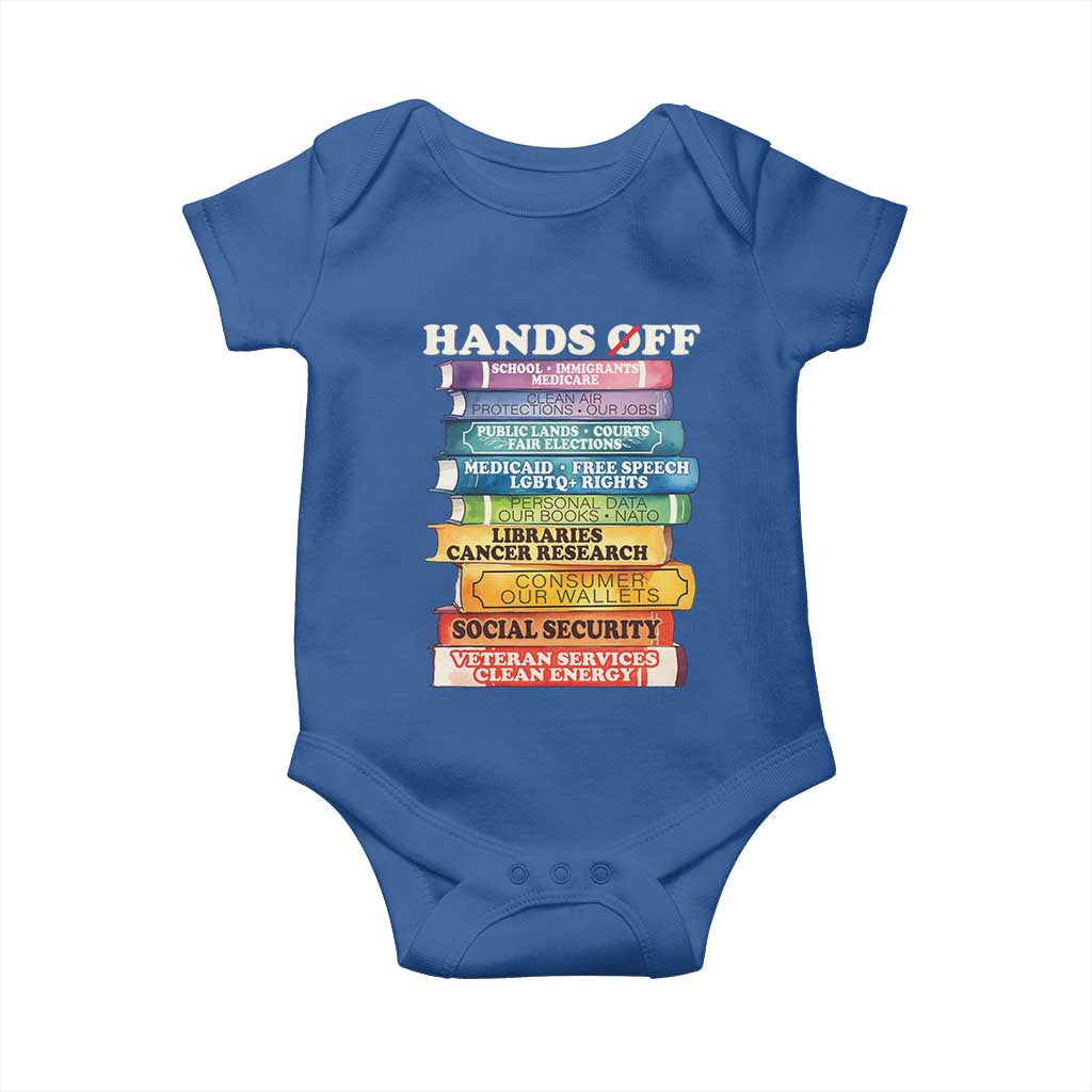 Hands Off Baby Onesie Social Security And Medicare Protest Colorful Books