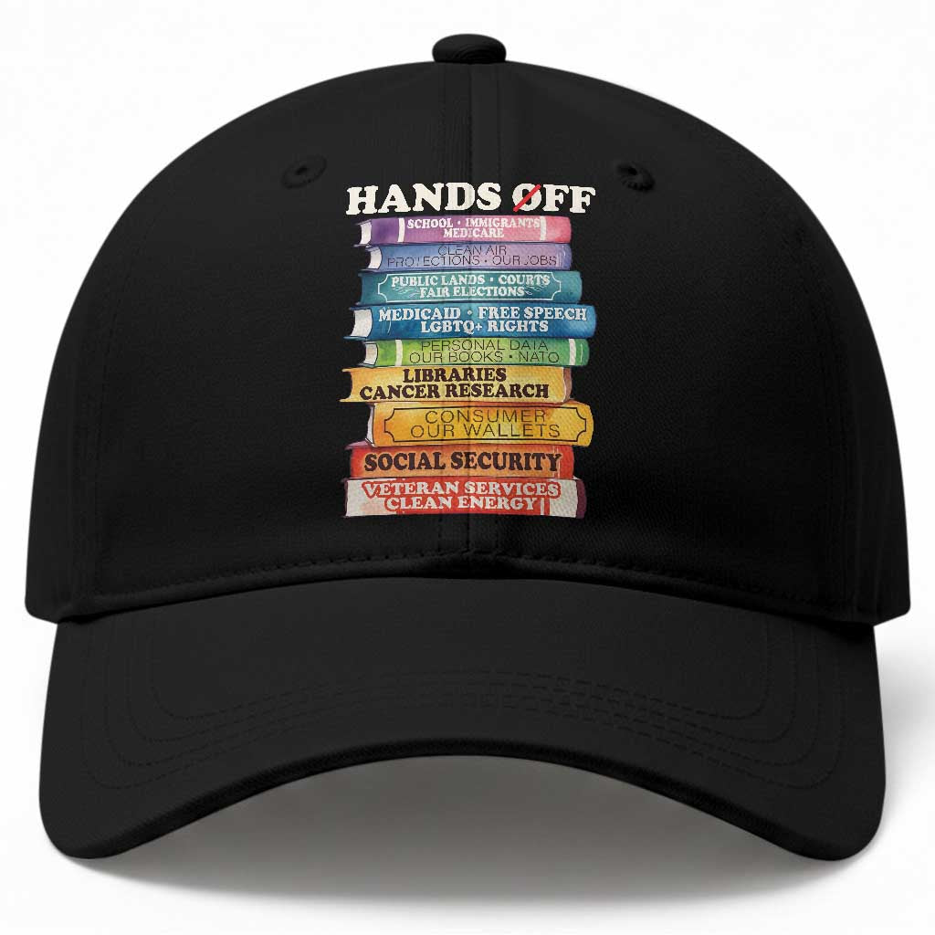 Hands Off Baseball Cap Social Security And Medicare Protest Colorful Books