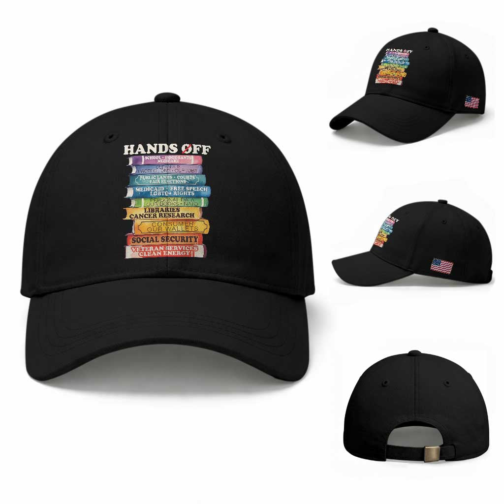 Hands Off Baseball Cap Social Security And Medicare Protest Colorful Books