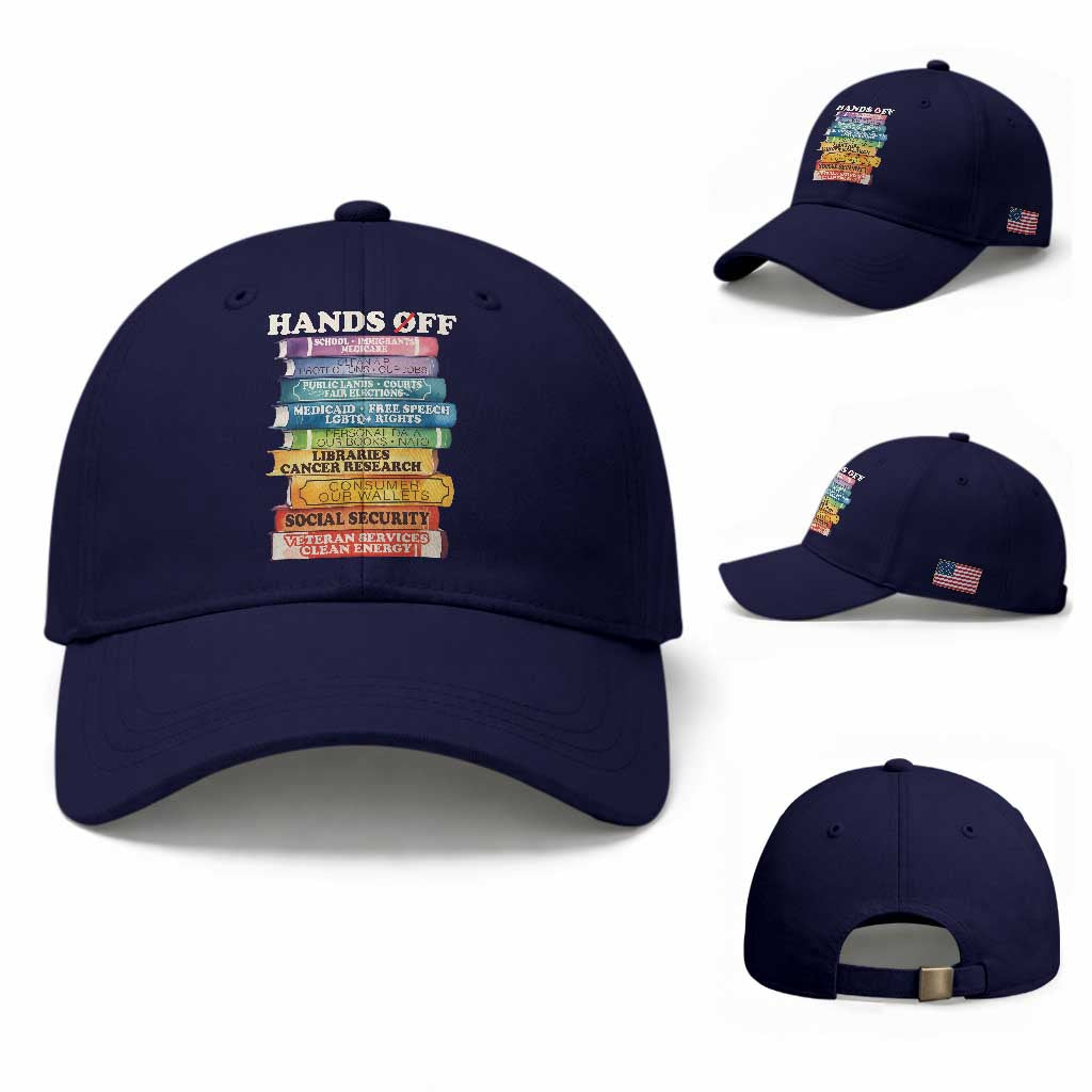 Hands Off Baseball Cap Social Security And Medicare Protest Colorful Books