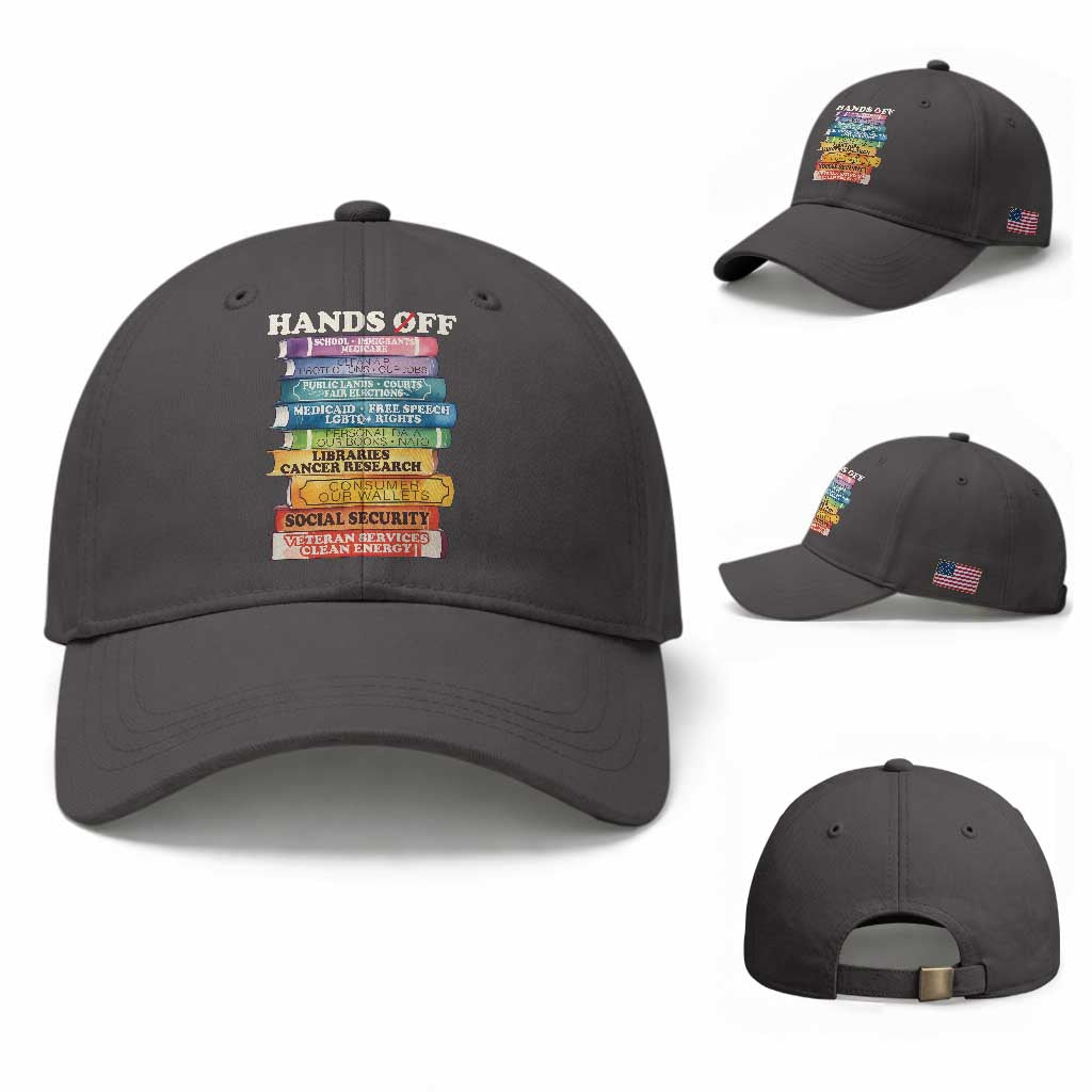 Hands Off Baseball Cap Social Security And Medicare Protest Colorful Books