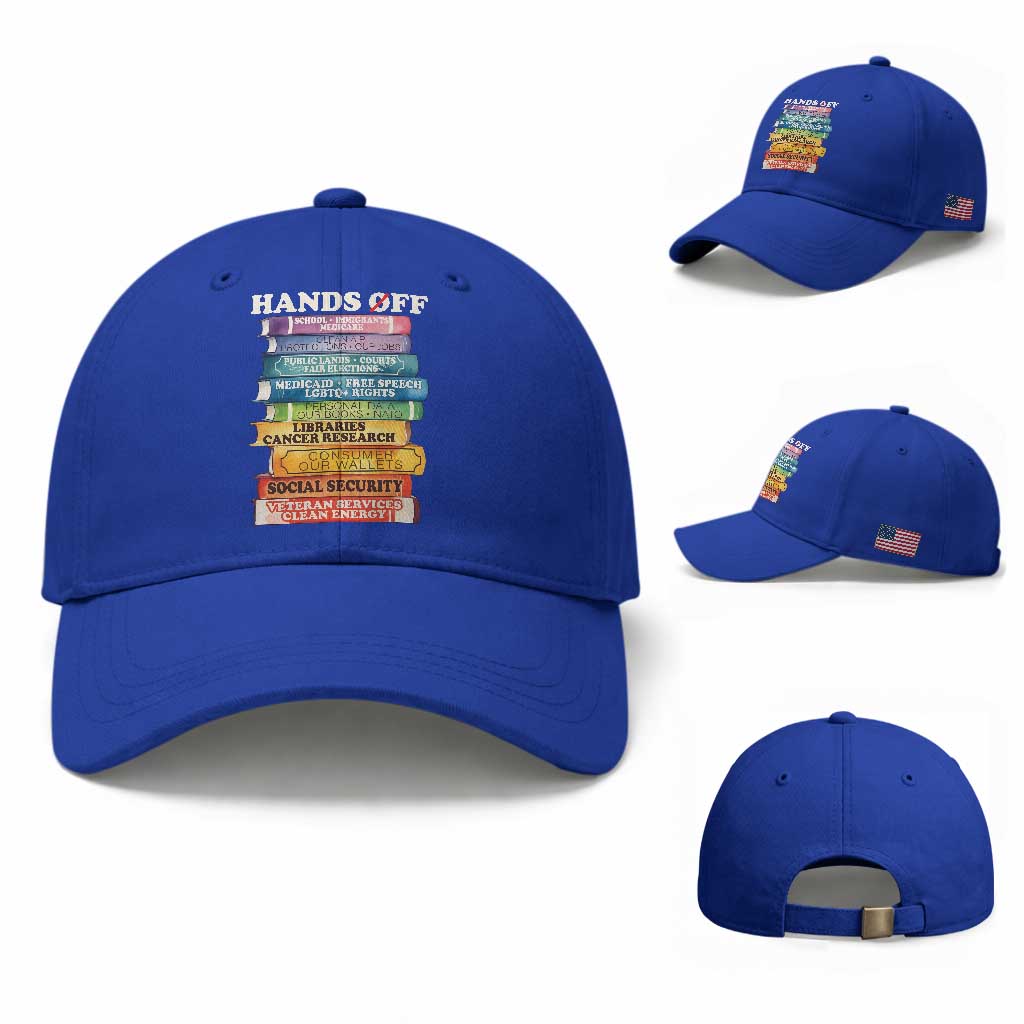 Hands Off Baseball Cap Social Security And Medicare Protest Colorful Books