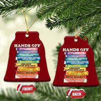 Hands Off Ceramic Ornament Social Security And Medicare Protest Colorful Books - Wonder Print Shop