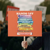 Hands Off Protest Sign Social Security And Medicare Protest Colorful Books - Wonder Print Shop