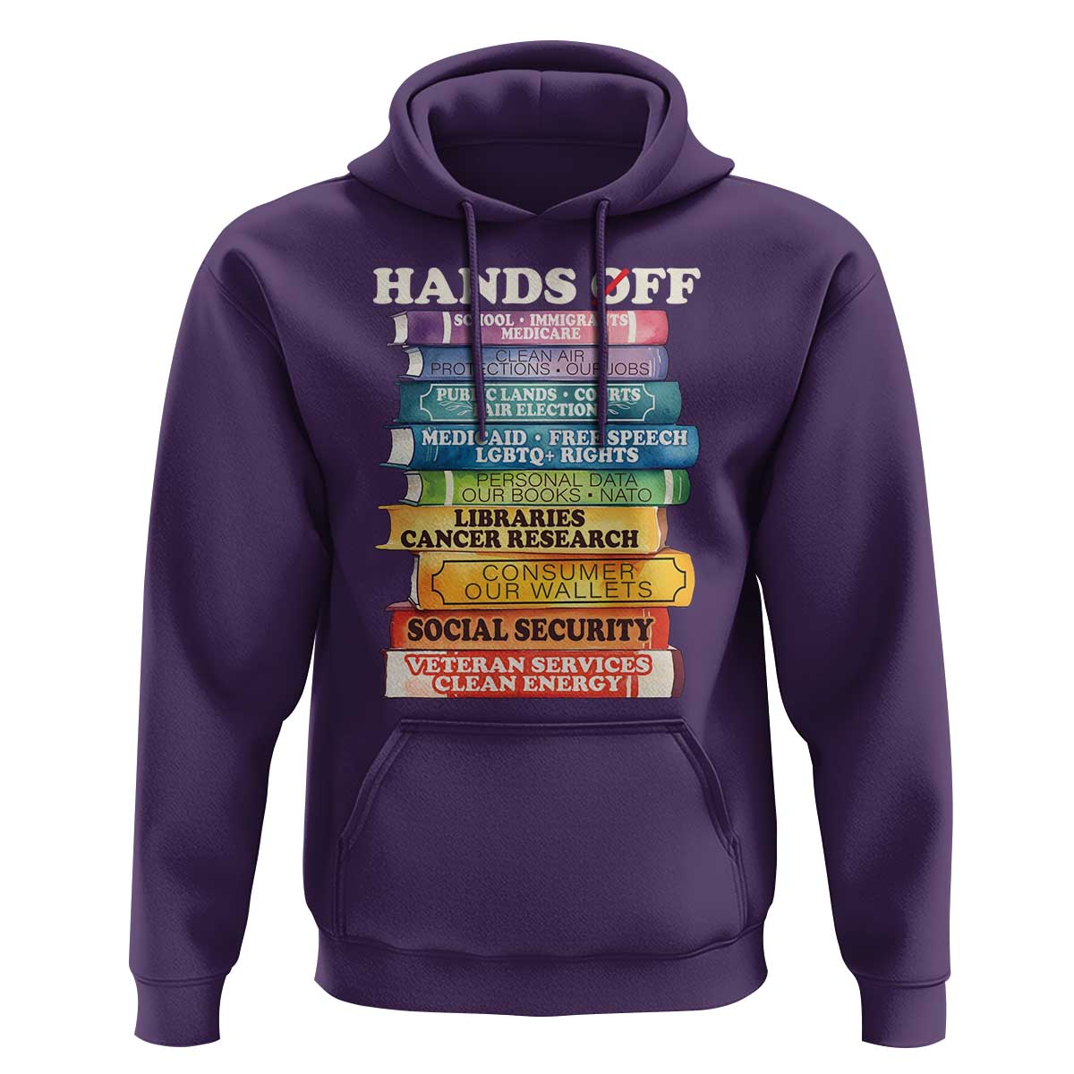 Hands Off Hoodie Social Security And Medicare Protest Colorful Books