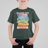 Hands Off T Shirt For Kid Social Security And Medicare Protest Colorful Books