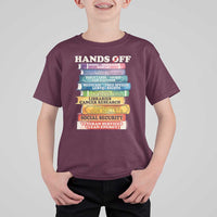 Hands Off T Shirt For Kid Social Security And Medicare Protest Colorful Books