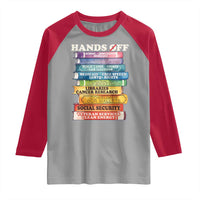 Hands Off Raglan Shirt Social Security And Medicare Protest Colorful Books