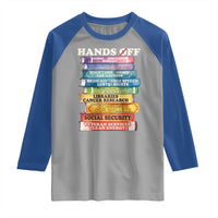 Hands Off Raglan Shirt Social Security And Medicare Protest Colorful Books