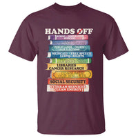 Hands Off T Shirt Social Security And Medicare Protest Colorful Books