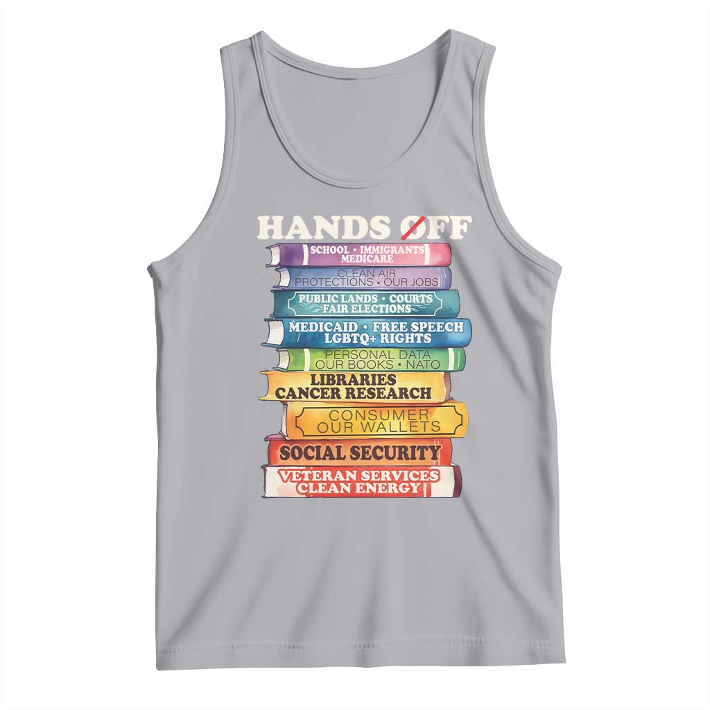 Hands Off Tank Top Social Security And Medicare Protest Colorful Books