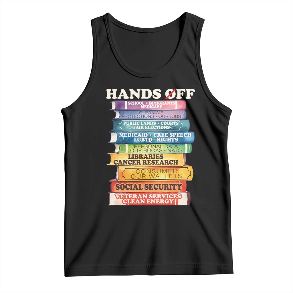 Hands Off Tank Top Social Security And Medicare Protest Colorful Books