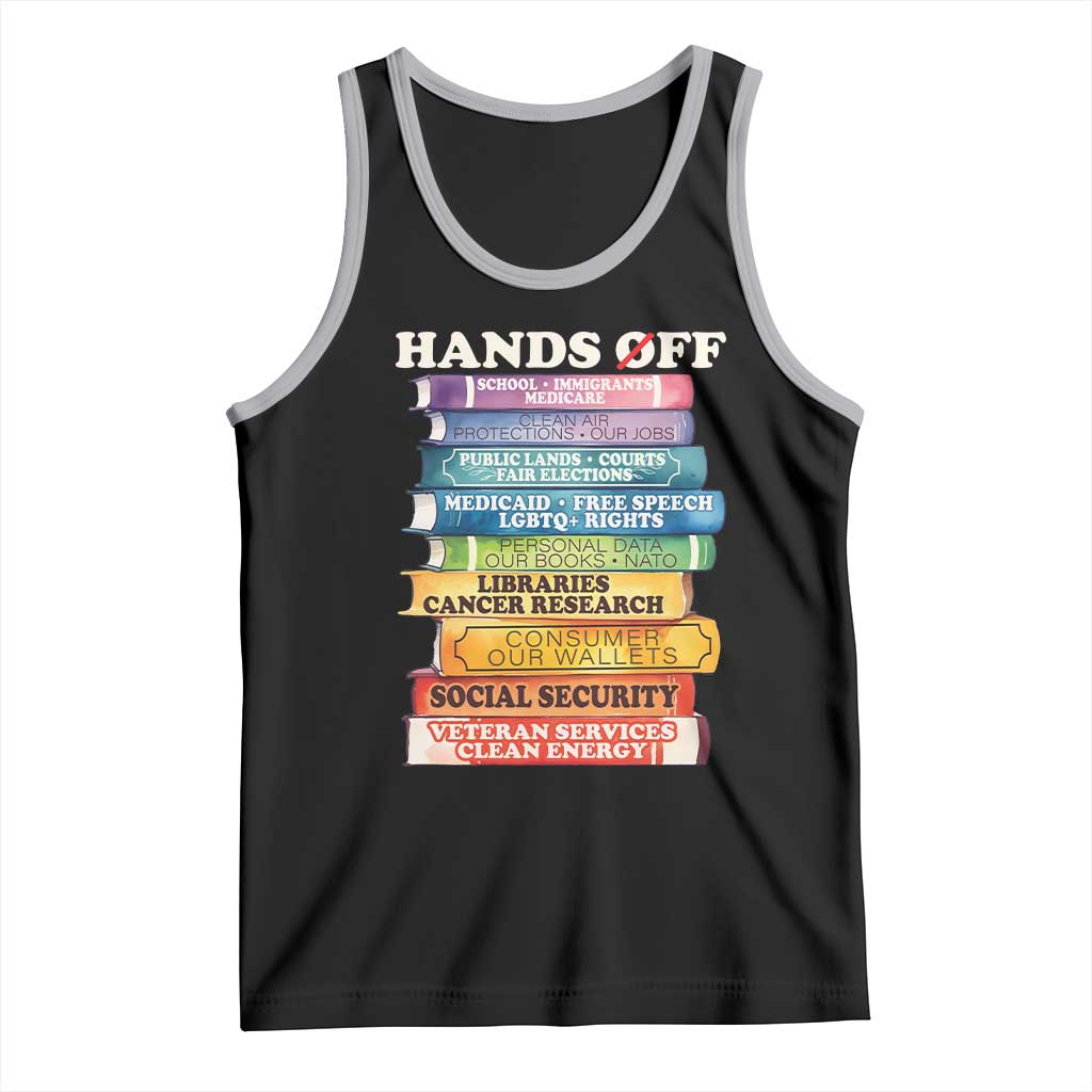 Hands Off Tank Top Social Security And Medicare Protest Colorful Books