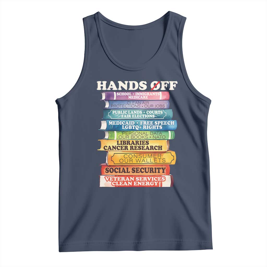 Hands Off Tank Top Social Security And Medicare Protest Colorful Books